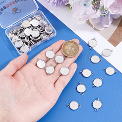 60Pcs 304 Stainless Steel Cabochon Connector Settings&nbsp;STAS-BBC0009-57C