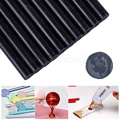 シーリングワックススティック  レトロなビンテージワックスシーリングスタンプ用  ブラック  135x11mm&nbsp;DIY-WH0003-G03