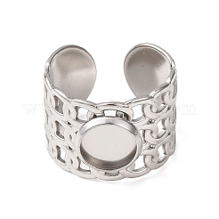 304 Stainless Steel Cable Chain Cuff Ring Components&nbsp;SA-CBA94B1-01P-01