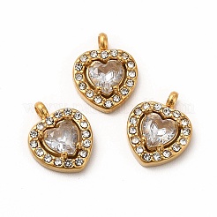 PVD Vacuum Plating 304 Stainless Steel Cubic Zirconia Pendants&nbsp;STAS-A076-02G