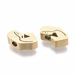 304ステンレススチールビーズ  聖母マリア  ゴールドカラー  12x6.5x3mm  穴：2mm&nbsp;X-STAS-S079-198G