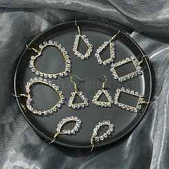 5 Pair 5 Style Brass Geometry Dangle Earrings with Glass Beaded&nbsp;EJEW-JE05400