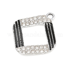 合金ラインストーンペンダント  エナメル  菱形チャーム  プラチナ  23.5x20.5x3mm  穴：2mm&nbsp;RB-CBA332B-07D-P