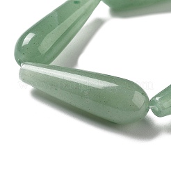 天然石グリーンアベンチュリンビーズ連売り  ティアドロップ  30~30.5x10~10.5mm  穴：1.4mm  約6個/連  7.13~7.20インチ（18.1~18.3cm）&nbsp;G-P528-H07-01