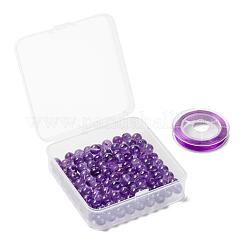 100Pcs 8mm Natural Amethyst Round Beads&nbsp;DIY-LS0002-40