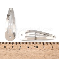 アイアン製スナップヘアクリップパーツ  プラチナ  49x14x4mm&nbsp;X-IFIN-F120-1