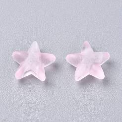 スター型マスク用紐留めアジャスターPVCプラスチックコードロック  アンチスリップコードバックル  ロープアジャスター  ラベンダーブラッシュ  10.5x10.5x4mm  穴：2.5x4mm&nbsp;KY-D013-02G