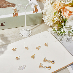 5 Pair Brass Micro Pave Cubic Zirconia Stud Earring Findings&nbsp;KK-BBC0020-03