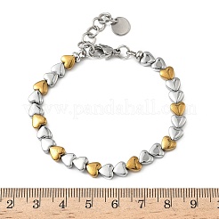 Heart Non-magnetic Synthetic Hematite Link Chain Bracelets for Women&nbsp;BJEW-Z148-07P-02