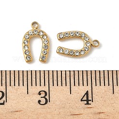 304 Stainless Steel Rhinestone Pendants Ion Plating(IP)&nbsp;STAS-V015-12G