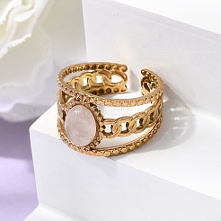 304 Stainless Steel Cuff Open Rings&nbsp;RJEW-F213-03G-09