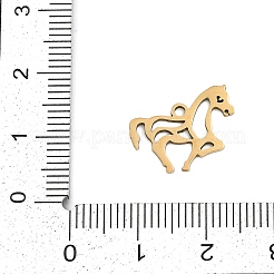ステンレスペンダント201個  馬のチャーム  18KGP本金メッキ  13x15.5x1mm  穴：1.4mm&nbsp;STAS-F316-03G