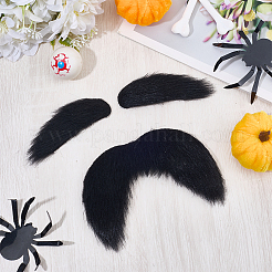 Plush Cloth Simulated 2Pcs Beard & 2 Pairs Eyebrow&nbsp;AJEW-GF0012-33