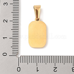 304ステンレスペンダント  エナメル  長方形のチャーム  ゴールドカラー  ブラック  17.5x10x2mm  穴：3.5x7mm&nbsp;STAS-S001-03G