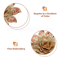 4Pcs 4 Colors 3D Flower Pattern Polyester Fabrics Computerized Embroidery Cloth Sew on Appliques&nbsp;PATC-NB0001-15C