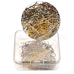 真鍮製フックイヤーワイヤー  ミックスカラー  22x11x0.75mm  20ゲージ  120個/箱&nbsp;KK-KS0001-09