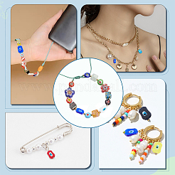 24Pcs 6 Colors Handmade Evil Eye Lampwork Beads&nbsp;LAMP-NB0001-77