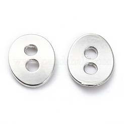 合金ヨーロッパリンク  オーバル  プラチナ  13x10x1mm  穴：2mm&nbsp;PALLOY-P224-07P