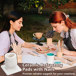 Square Aluminum Oxide Ceramic Porous Refractory Mats with 60Pcs Kiln Frame Support Nails&nbsp;DIY-OC0015-75