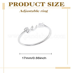 女性用レター真鍮ラインストーンオープンカフリング1個  文字W  内径：17~18mm&nbsp;AJEW-LP0004-47W-S