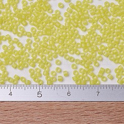 MIYUKIデリカビーズ小  シリンダー  日本製シードビーズ  15/0  （dbs0854)つや消し透明黄色ab  1.1x1.3mm  穴：0.7mm  約3500個/10g&nbsp;X-SEED-J020-DBS0854
