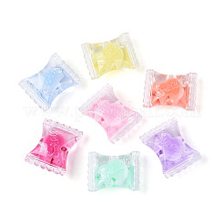 透明プラスチックビーズ  二層ビーズ  甘いキャンディ  ミックスカラー  21x17x9.5mm  穴：3mm&nbsp;X-KY-T041-22
