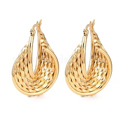 304 Stainless Steel Twist Ring Stud Earrings&nbsp;EJEW-P324-10G