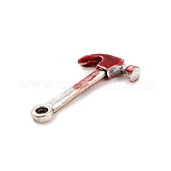 合金エナメルチャーム  ハンマーチャーム  プラチナ  25x12x2.5mm  穴：2mm&nbsp;ENAM-M055-27P