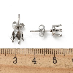 316サージカルステンレススタッドピアス金具  ステンレス鋼色  6x16.5mm&nbsp;STAS-Z118-03P-02