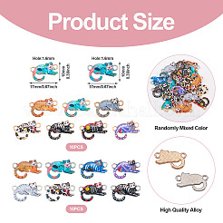 20本2色合金ペンダント  猫の形  ミックスカラー  10x17x2mm  穴：1.6mm  10個/色&nbsp;FIND-TA0004-48