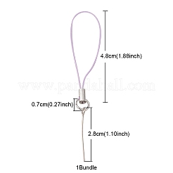 ポリエステルロープ携帯ストラップ  鉄リング4.8の字ピンと亜鉛合金コードエンド付き  ミックスカラー  7cm  リング：7mm  終了：28mm  ピン：[1]mm&nbsp;MOBA-YWC0001-04