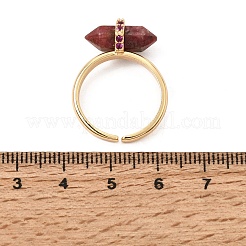 Brass Micro Pave Cubic Zirconia Cuff Open Rings for Women&nbsp;GG-CBA0B5A-03G-03