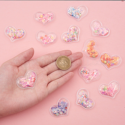 60Pcs 6 Colors Quicksand Sequin Plastic Cabochons&nbsp;KY-CJ0001-41