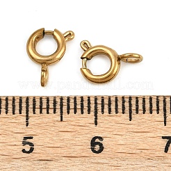 304ステンレススチールスプリングリング留め金  イオンプレーティング（ip）  18KGP本金メッキ  9.5x6x1.5mm  穴：1.6~1.8mm&nbsp;STAS-B095-05B-G