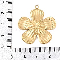 304ステンレスペンダント  エナメル  花のチャーム  ゴールドカラー  カメリア  34x31.5x3mm  穴：2.2mm&nbsp;LS-STAS-H249-04G-01