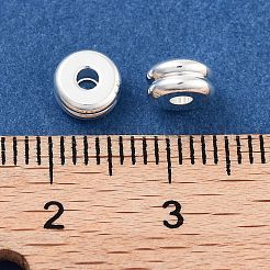 真鍮ビーズ  カドミウムフリー＆鉛フリー  ロンデル  925銀メッキ  5.5x3mm  穴：1.8mm&nbsp;KK-M288-07S-A