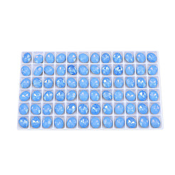K9ガラスラインストーンカボション  尖ったバック＆バックメッキ  多面カット  オーバル  サファイア  10x8x4mm&nbsp;MRMJ-N029-09-04