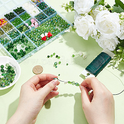 DIY人工苔作り  ガラスビーズ  手作りランプワークビーズ  アイアン製ワイヤー  diyの工芸品の結婚式の家の装飾のため  ミックスカラー  250~260x4~6x4~6mm&nbsp;DIY-BM0002-92