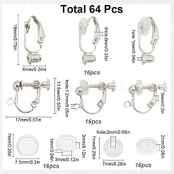 32Pcs 2 Style Brass Clip-on Earring Converters Findings&nbsp;DIY-SC0024-17