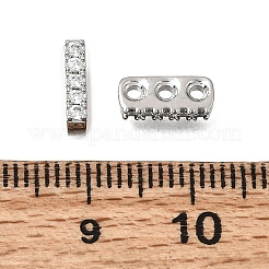真鍮マイクロパヴェクリアキュービックジルコニアマルチ連売りリンク  長方形  プラチナ  9.5x4x2mm  穴：1.2mm&nbsp;KK-N290-19P