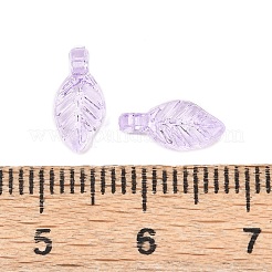 クリアアクリルチャーム  葉  ミディアム蘭  10x5x3.5mm  穴：1mm&nbsp;OACR-G054-02F