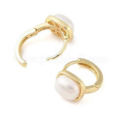 Brass Rectangle Hoop Earrings for Women&nbsp;EJEW-F346-05G