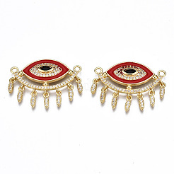 Brass Micro Pave Cubic Zirconia Links Connectors&nbsp;ZIRC-T014-043G-NF
