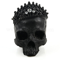 ハロウィン樹脂スカルフィギュア  ホームデスクトップ装飾用  ブラック  100x160x170mm&nbsp;PW-WG47008-01