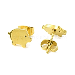 Cute Little Animal Theme 304 Stainless Steel Stud Earrings&nbsp;LS-EJEW-B041-02B-G