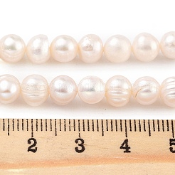 天然養殖淡水パールビーズ連売り  ポテト  桃パフ  6~7mm  穴：0.6mm  約29個/連  6.69インチ（17cm）&nbsp;PEAR-C003-12D