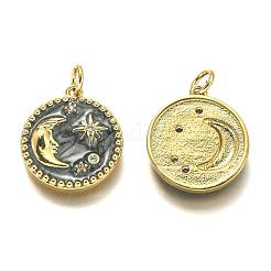 Brass Micro Pave Clear Cubic Zirconia Pendants&nbsp;ZIRC-B0003-28G