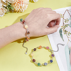 2Pcs Round Natural Mixed Gemstone Beads Bracelets for Women&nbsp;BJEW-UN00018