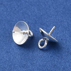 925スターリングシルバーペンダントベイル  片穴パーツ用  銀  6.8x6mm  穴：1.5mm  ピン：0.7mm&nbsp;STER-E050-08S-C