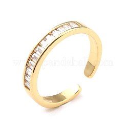 Clear Cubic Zirconia Open Cuff Ring for Women&nbsp;RJEW-C018-01G